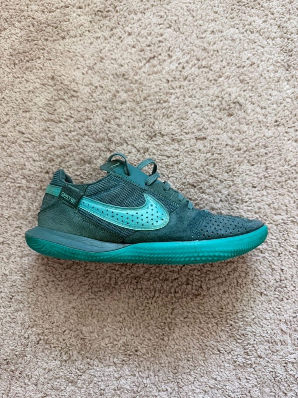 Nike Streetgato Deep Jungle Teal Green Suede Futsal Shoes DC8466-302 Size 5.5